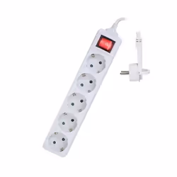 Ewent EW3955, 1,5 m, Interno, Tipo F, Type F (CEE 7/4), Bianco, 5 presa(e) AC