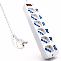Ewent EW3932-3M, 6 presa(e) AC, Tipo F, 3500 W, Bianco, 3 m
