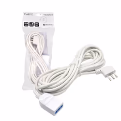 Ewent EW3802 prolunghe e multiple 5 m 1 presa(e) AC Interno Bianco