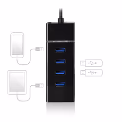 Ewent EW1137 hub di interfaccia USB 3.2 Gen 1 (3.1 Gen 1) Type-C 5000 Mbit/s Nero - Vista aggiuntiva 4