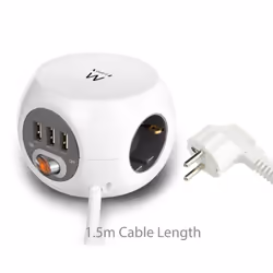 Ewent EW3939 prolunghe e multiple 1,5 m 3 presa(e) AC Interno Bianco - Vista aggiuntiva 5