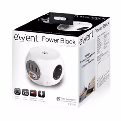 Ewent EW3939 prolunghe e multiple 1,5 m 3 presa(e) AC Interno Bianco - Vista aggiuntiva 8