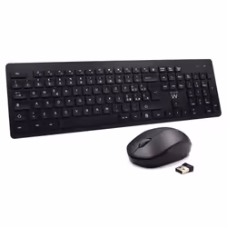 Ewent EW3255, Full-size (100%), QWERTY, Nero, Mouse incluso