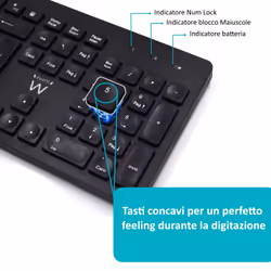 Ewent EW3255 tastiera Mouse incluso Universale QWERTY Italiano Nero - Vista aggiuntiva 4