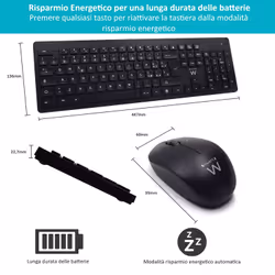 Ewent EW3255 tastiera Mouse incluso Universale QWERTY Italiano Nero - Vista aggiuntiva 7