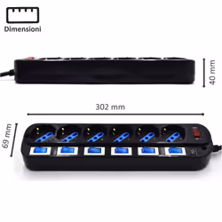 Ewent EW3850 protezione da sovraccarico Nero 6 presa(e) AC 220 V 1,5 m