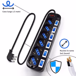Ewent EW3850 protezione da sovraccarico Nero 6 presa(e) AC 220 V 1,5 m - Vista aggiuntiva 4