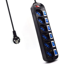 Ewent EW3851 protezione da sovraccarico Nero 6 presa(e) AC 220 V 1,5 m