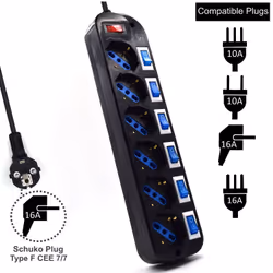 Ewent EW3851 protezione da sovraccarico Nero 6 presa(e) AC 220 V 1,5 m - Vista aggiuntiva 4