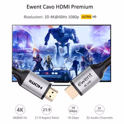 Ewent EC1348 cavo HDMI 5 m HDMI tipo A (Standard) Nero - Vista aggiuntiva 4