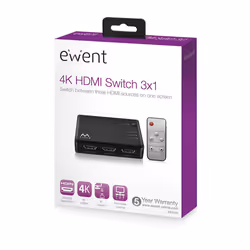 Ewent EW3730 conmutador de vídeo HDMI - Vista aggiuntiva 4