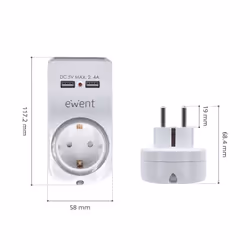 Ewent EW1225 Caricabatterie per dispositivi mobili Universale Bianco AC Interno - Vista aggiuntiva 2