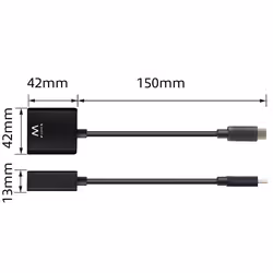 Ewent EW9825 cavo e adattatore video 0,15 m USB tipo-C DisplayPort Nero - Vista aggiuntiva 3