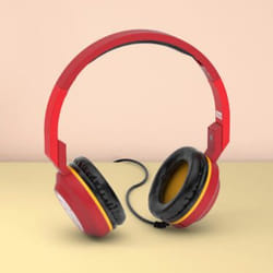 SilverHT HPW11604 Auricolare Cablato A Padiglione Musica e Chiamate Rosso, Giallo