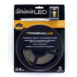 Prismalux Striscia LED 5 metri - Luce Calda, Striscia led universale, Interno/esterno, IP65, Bianco, 300 lampadina(e), LED