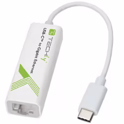 Techly Cavo Convertitore Adattatore da USB-C M a Gigabit Ethernet (IADAP USB31-ETGIGA), Cablato, USB, Ethernet, 1000 Mbit/s, ...