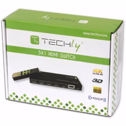 Techly Switch HDMI 5 IN 1 OUT con Telecomando 4K UHD 3D (IDATA HDMI-4K51)