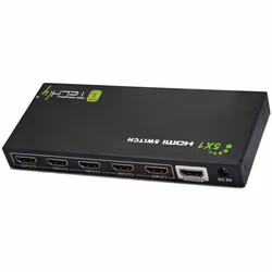 Techly Switch HDMI 5 IN 1 OUT con Telecomando 4K UHD 3D (IDATA HDMI-4K51)