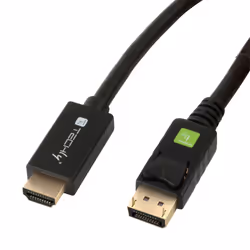 Techly Cavo Convertitore da DisplayPort 1.2 a HDMI 4K 1m (ICOC DSP-H12-010), 1 m, DisplayPort, HDMI, Maschio, Maschio, Nichel