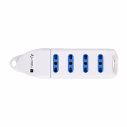 Techly Multipresa 4 Posti Italiana Bipasso Senza Cavo Bianco (IUPS-PCP-304)