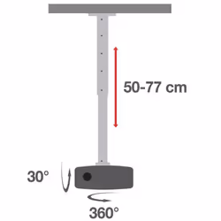Techly Supporto a Soffitto per Proiettori Estensione 500-770 mm Bianco (ICA-PM 104MW) - Vista aggiuntiva 4