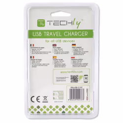 Techly Alimentatore da Rete Italiana 1 porta USB 5V/2.1A Bianco (IPW-USB-21EC)