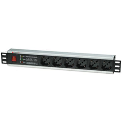 Techly I-CASE STRIP-13P unità di distribuzione dell'energia (PDU) 6 presa(e) AC 1.5U Nero, Argento