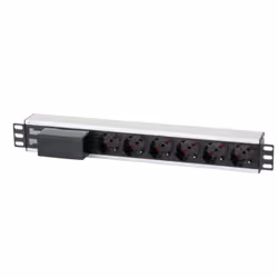 Techly Multipresa per rack 19'' 6 posti con magnetotermico Cavo 3m I-CASE STRIP-16A3, Barra di alimentazione, Nero, Argento,  ...