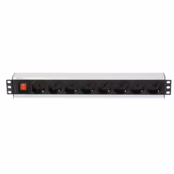 Techly I-CASE STRIP-18A, Basic, 1.5U, Monofase, Orizzontale, Alluminio, Nero