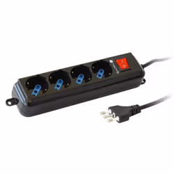 Techly Multipresa 4 Posti Italiana Bipasso con Interruttore Nero (IUPS-PCP-4BK), 1,5 m, Tipo L, Nero, CE, RoHS, 4 presa(e) AC ...