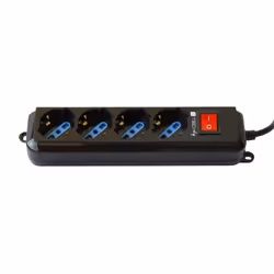Techly Multipresa 4 Posti Italiana Bipasso con Interruttore Nero (IUPS-PCP-4BK)