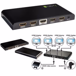 Techly Splitter HDMI2.0 4K UHD 3D 4 vie - Vista aggiuntiva 4