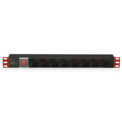 Techly Multipresa 8 Posti da Rack 19" Connettore C14 con Interruttore 1 HE 1HE I-CASE STRIP-81V