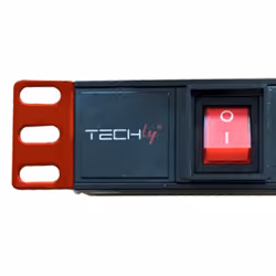 Techly Multipresa 8 Posti da Rack 19" Connettore C14 con Interruttore 1 HE 1HE I-CASE STRIP-81V
