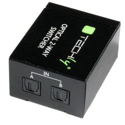 Techly Switch Audio Toslink 2 Porte con Telecomando IR IDATA TOS-SW2