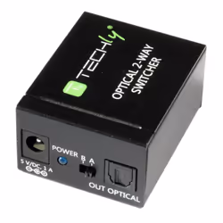 Techly Switch Audio Toslink 2 Porte con Telecomando IR IDATA TOS-SW2