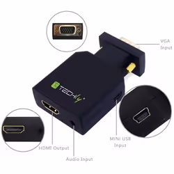 Techly Mini Convertitore da VGA e Audio a HDMI IDATA VGA-HDMINI - Vista aggiuntiva 4