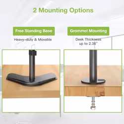 Techly Supporto da Scrivania per 2 Monitor 13-27" con base - Vista aggiuntiva 7