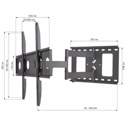 Techly Supporto a Muro per TV LED LCD 32-65'' Estensibile Slim Full-Motion - Vista aggiuntiva 4