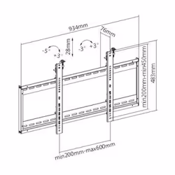 Techly ICA-PLB 046F Supporto TV a parete 70" Nero