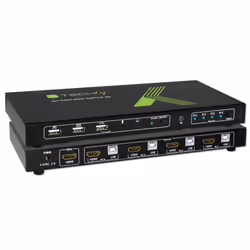 Techly KVM switch 4x1 con USB e HDMI IDATA KVM-HDMI4U, 3840 x 2160 Pixel, Nero