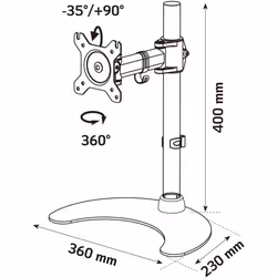 Techly Desk Stand for 1 Monitor 13 "-27" with Base h.400mm ICA-LCD 3400 27" Scrivania Nero