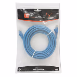 Techly Cavo di Rete Patch in Rame Cat.6 Blu UTP 1m