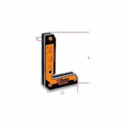 Squadra magnetica 90°, per angoli interni ed esterni - Beta 1860EI Ideale per bloccare particolari tubolari o piatti 18Kg di  ...
