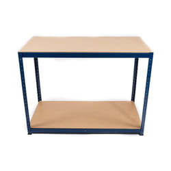 XONE Banco da lavoro a 2 ripiani blu Mercurio 120cm