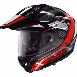 Nolan X-552 Ultra Carbon Dinamo N-Com Casco, nero-bianco-rosso, dimensione S per uomo