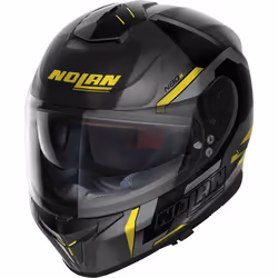 Nolan N80-8 Wanted N-Com Casco, nero-grigio-giallo, dimensione 2XL per uomo