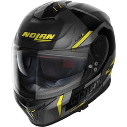 Nolan N80-8 Wanted N-Com Casco, nero-grigio-giallo, dimensione 2XL per uomo