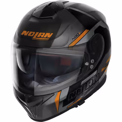 Nolan N80-8 Wanted N-Com Casco, nero-grigio-arancione, dimensione 2XL per uomo