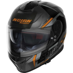 Nolan N80-8 Wanted N-Com Casco, nero-grigio-arancione, dimensione 2XL per uomo
